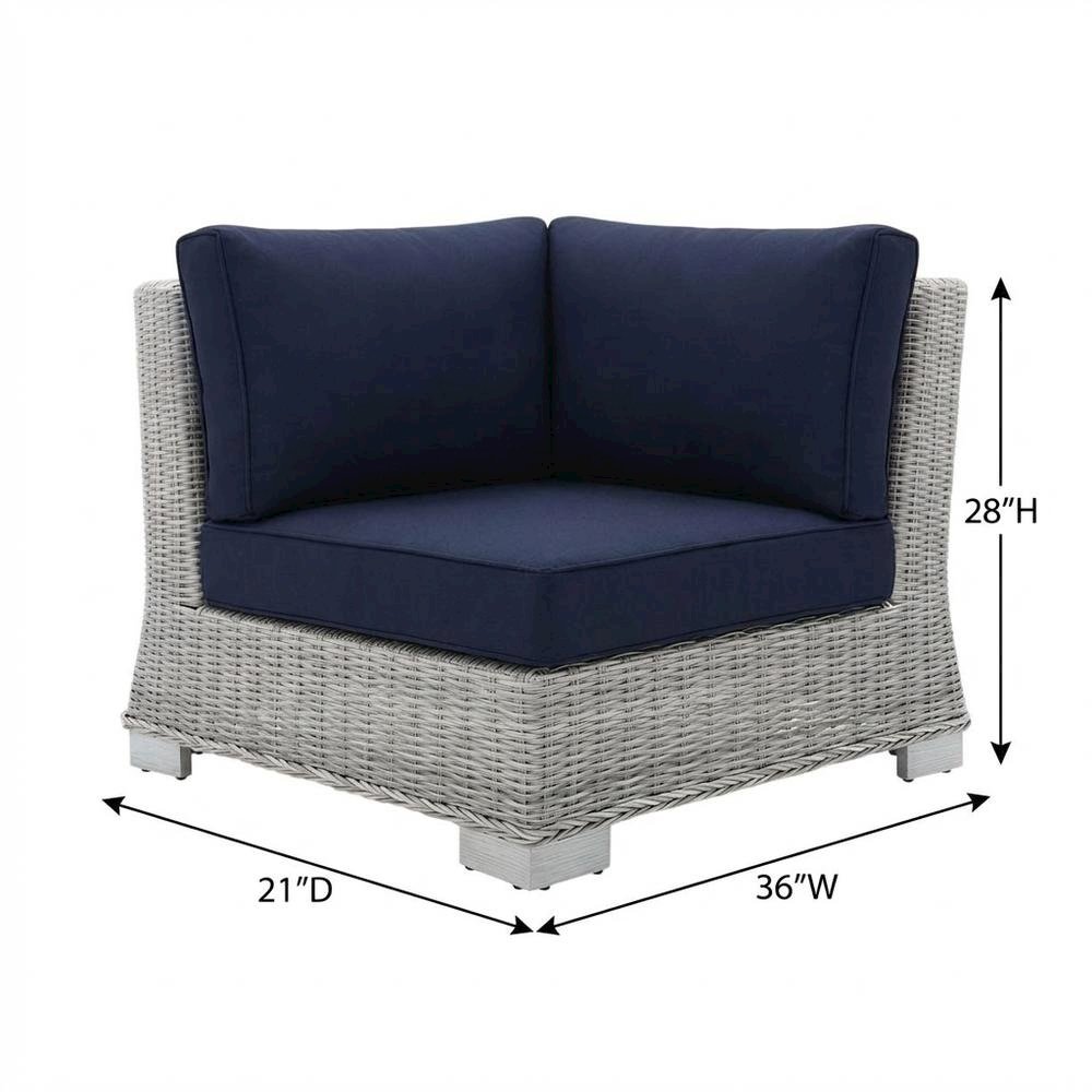 Outdoor Patio Wicker Rattan Corner Chair In Stylish Design For Lounge Seating. Picture 7