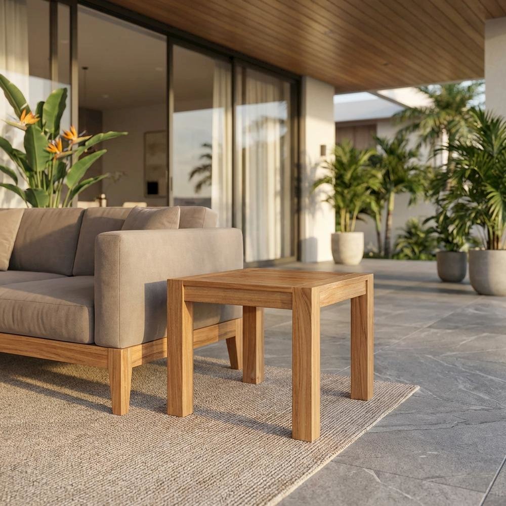 Wood Outdoor Patio Side Table with Durable Design for Garden and Deck. Picture 2