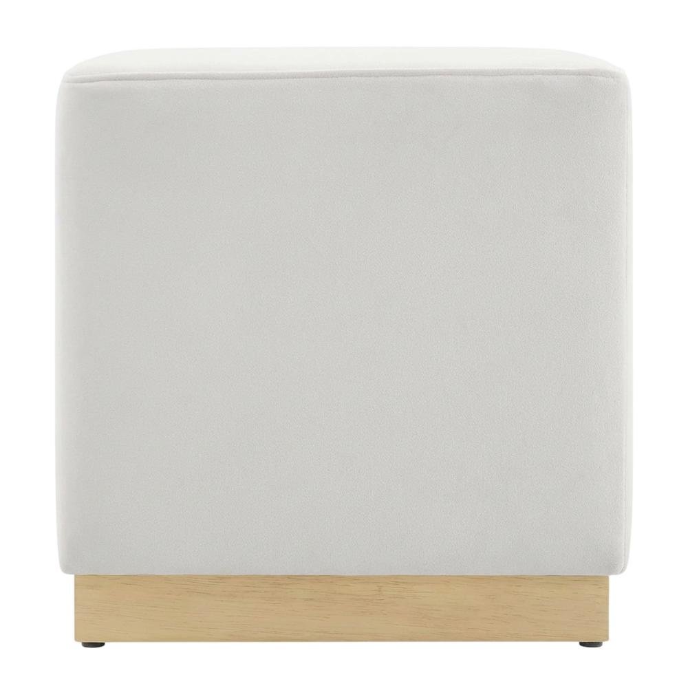 Velvet Upholstered Ottoman In Performance Fabric With Classic Design. Picture 4
