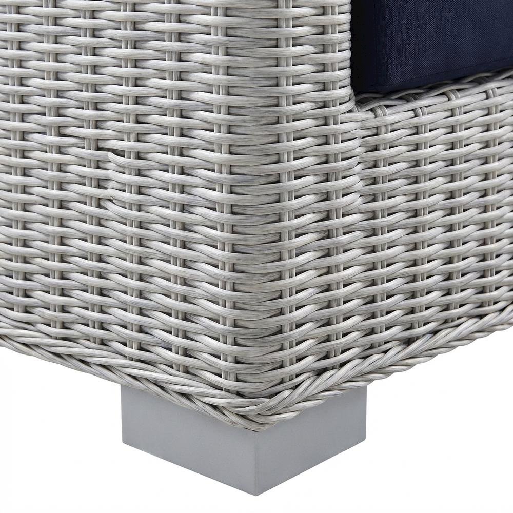 Outdoor Wicker Rattan Loveseat With Armrests And Comfortable Cushions. Picture 6