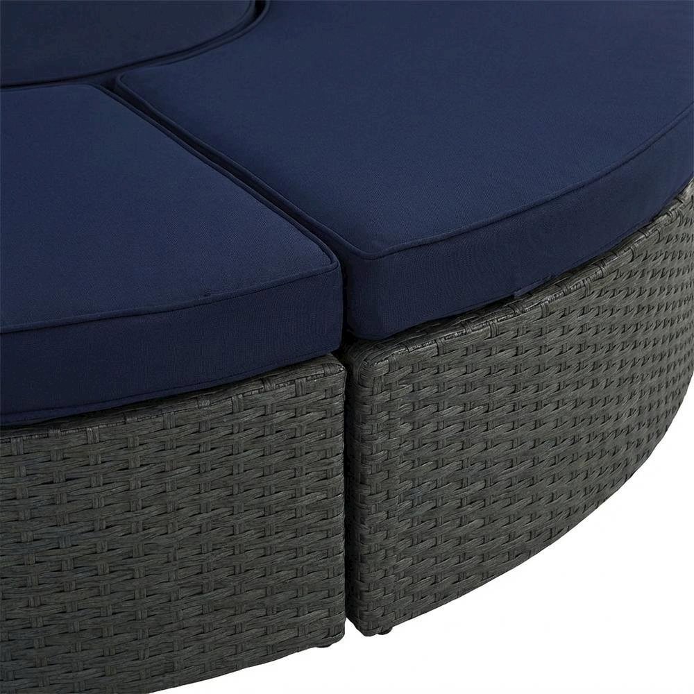Outdoor Daybed with Cushioned Backrest and Durable Frame for Lounge Relaxation. Picture 6