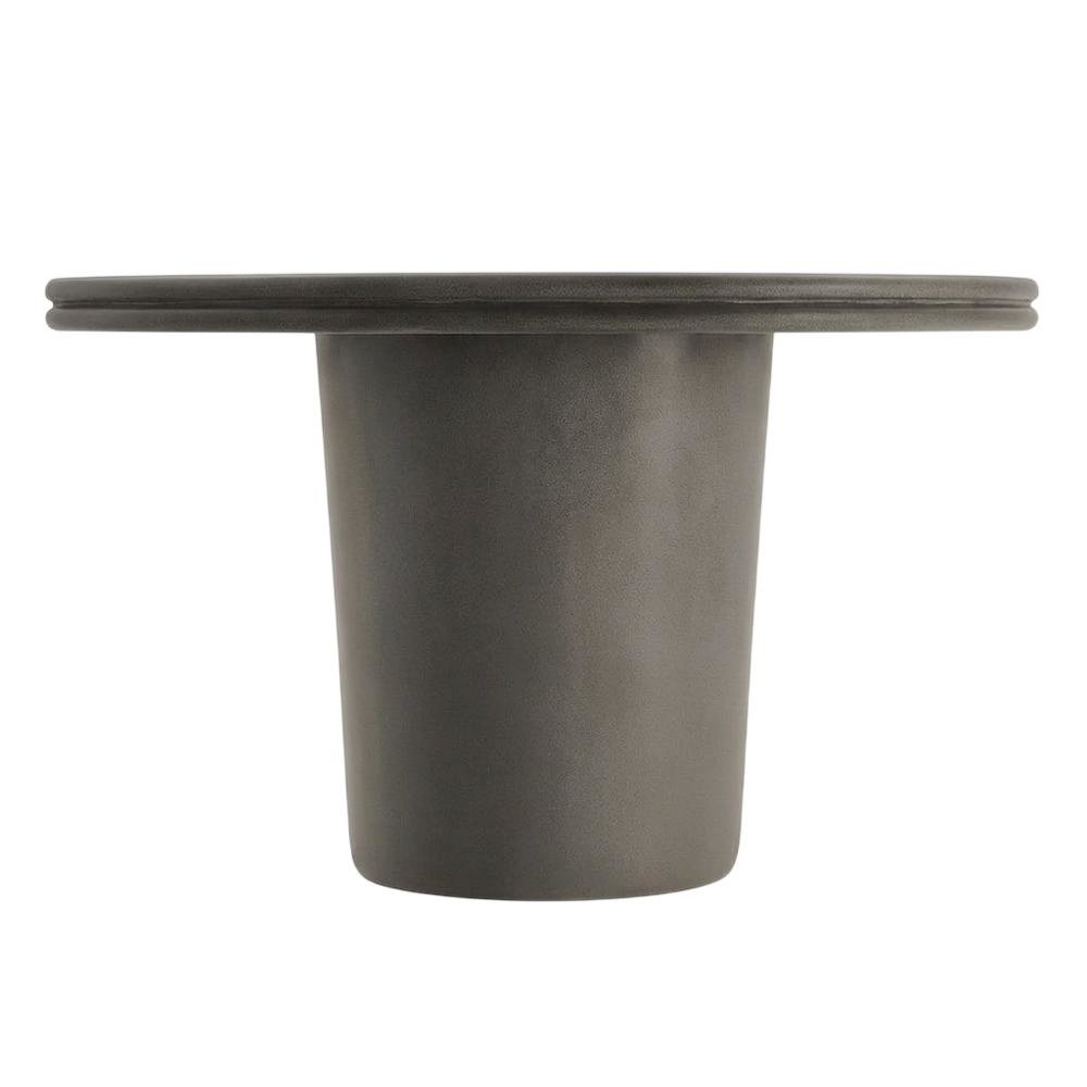 Round Concrete Dining Table In Gray For Indoor-Outdoor Patio Use. Picture 4