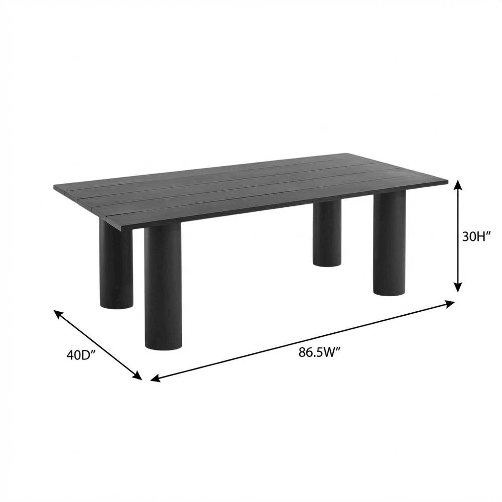 Outdoor Patio Dining Table, Aluminum Top, Rectangular Design, Outdoor Use. Picture 7