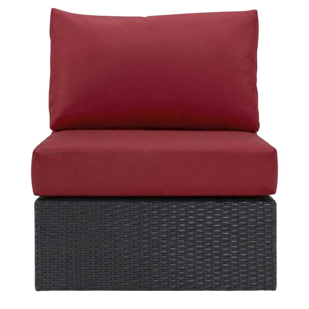 Outdoor Patio Armless Lounge Chair With Cushioned Back And Seat. Picture 4