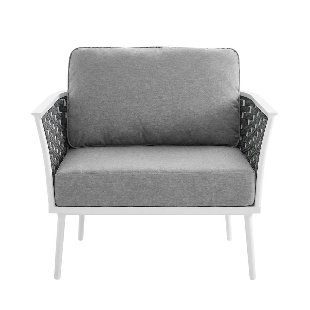 Outdoor Aluminum Lounge Chair With Right-Facing Armrest For Patio Relaxation. Picture 4