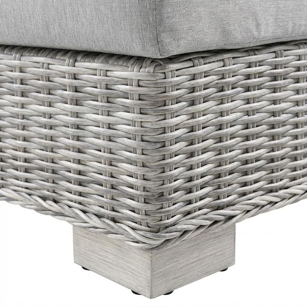 Outdoor Patio Wicker Rattan Corner Chair With Cushioned Seating. Picture 6