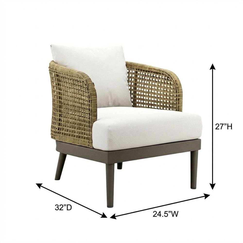 Outdoor Patio Armchair With Cushioned Seat And Comfortable Backrest. Picture 7