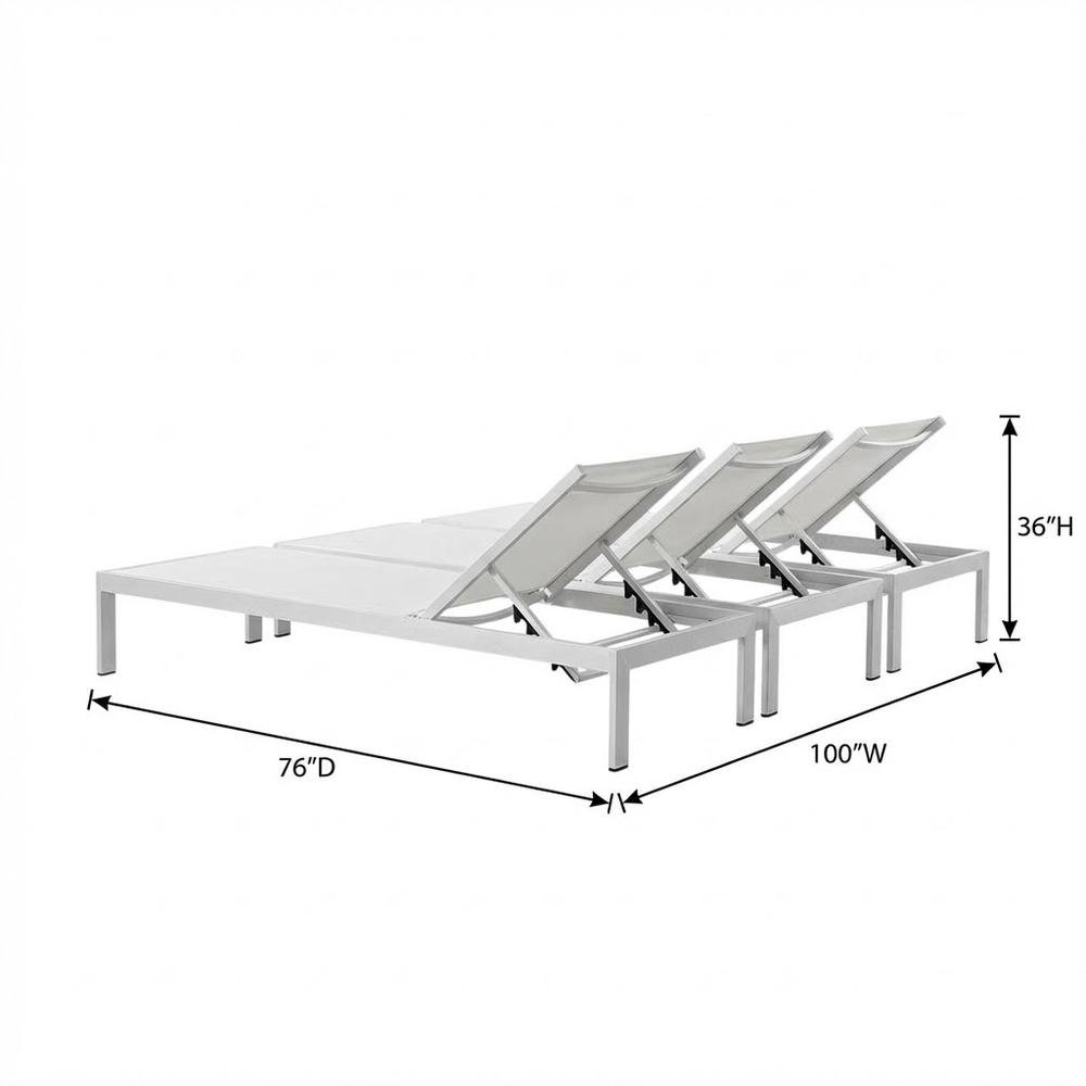 Set Of 4 Aluminum Outdoor Lounge Chairs With Weather-Resistant Design. Picture 7
