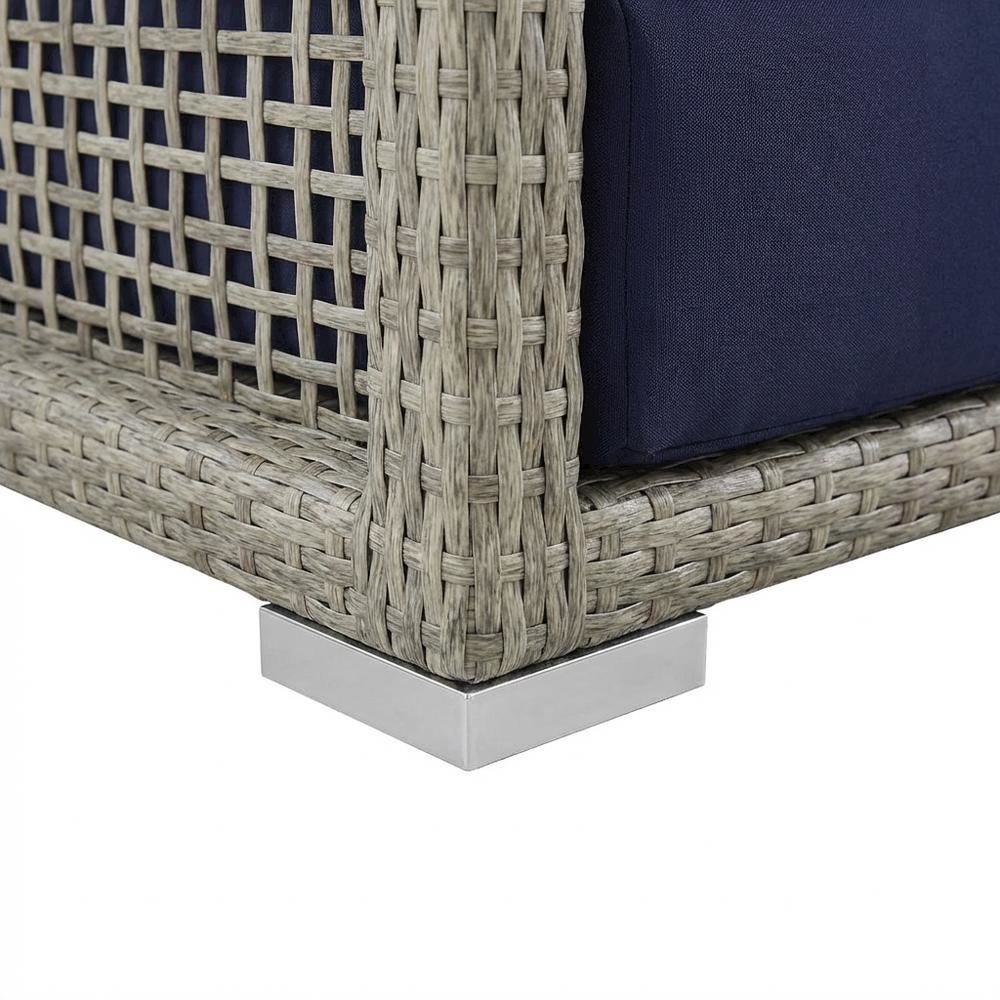 Modern Outdoor Sofa With Armrests, Weather-Resistant Fabric, And Plush Cushions. Picture 6