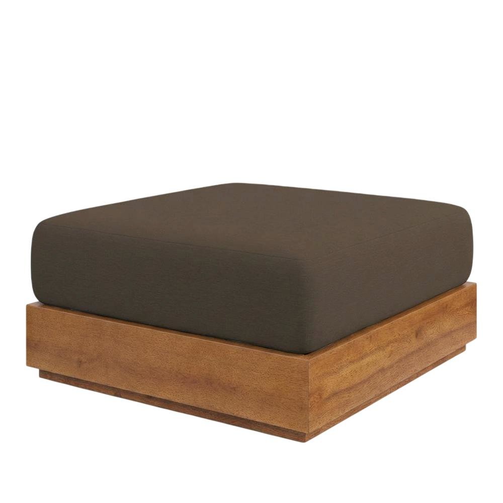 Outdoor Patio Acacia Wood Ottoman With Sturdy Frame And Versatile Design. Picture 1
