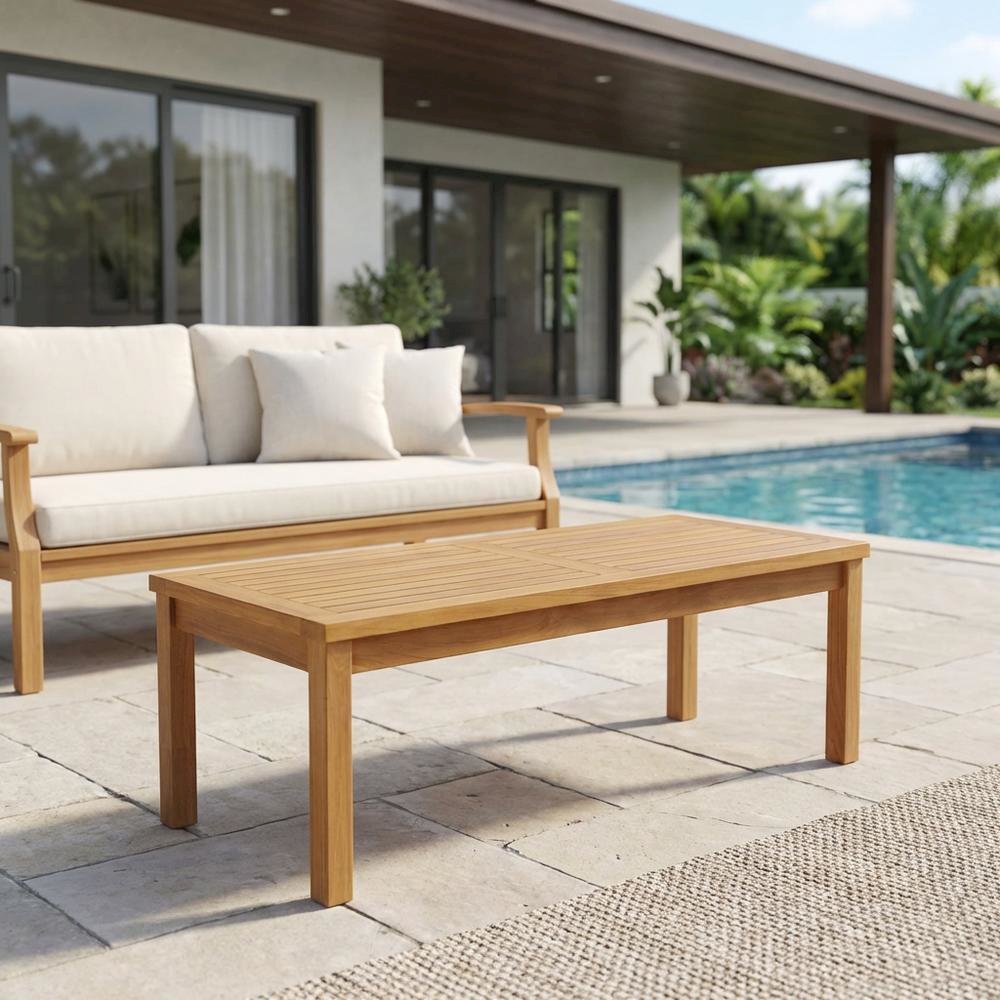 Teak Wood Outdoor Coffee Table with Durable Construction and Elegant Finish. Picture 3