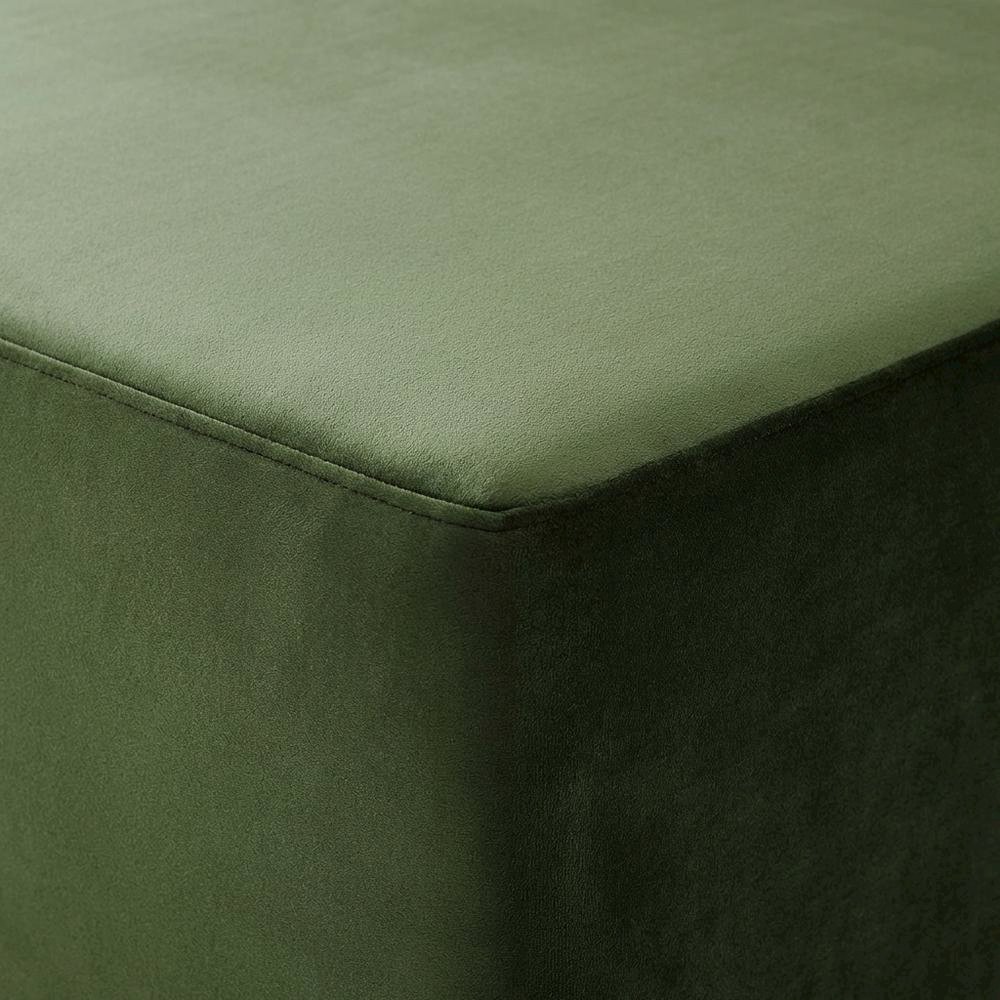 Square Performance Velvet Ottoman, Neutral Color, Plush Upholstery, Patio Spaces. Picture 5