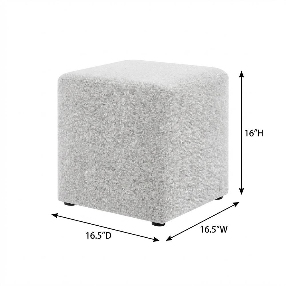 Square Woven Fabric Ottoman With Cushioned Top For Outdoor Seating. Picture 7