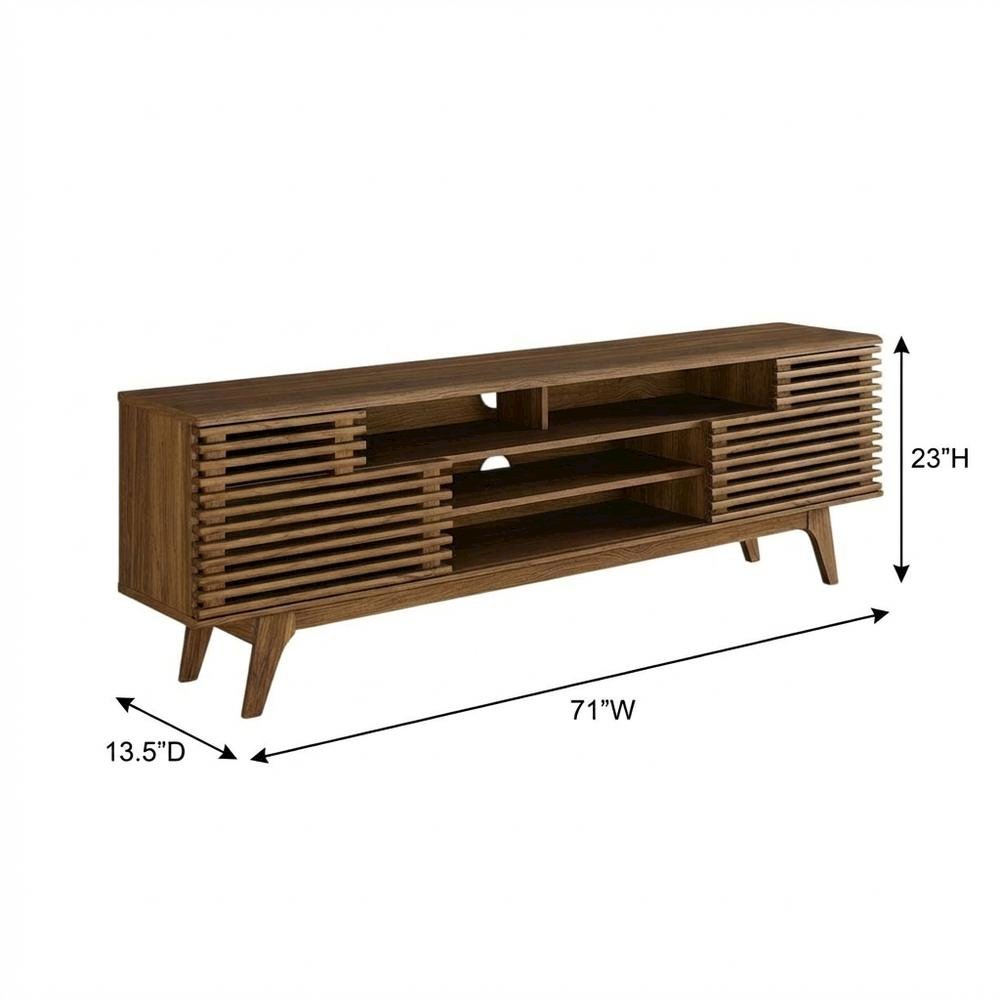 Brown Wood TV Console with Spacious Surface and Modern Design. Picture 7
