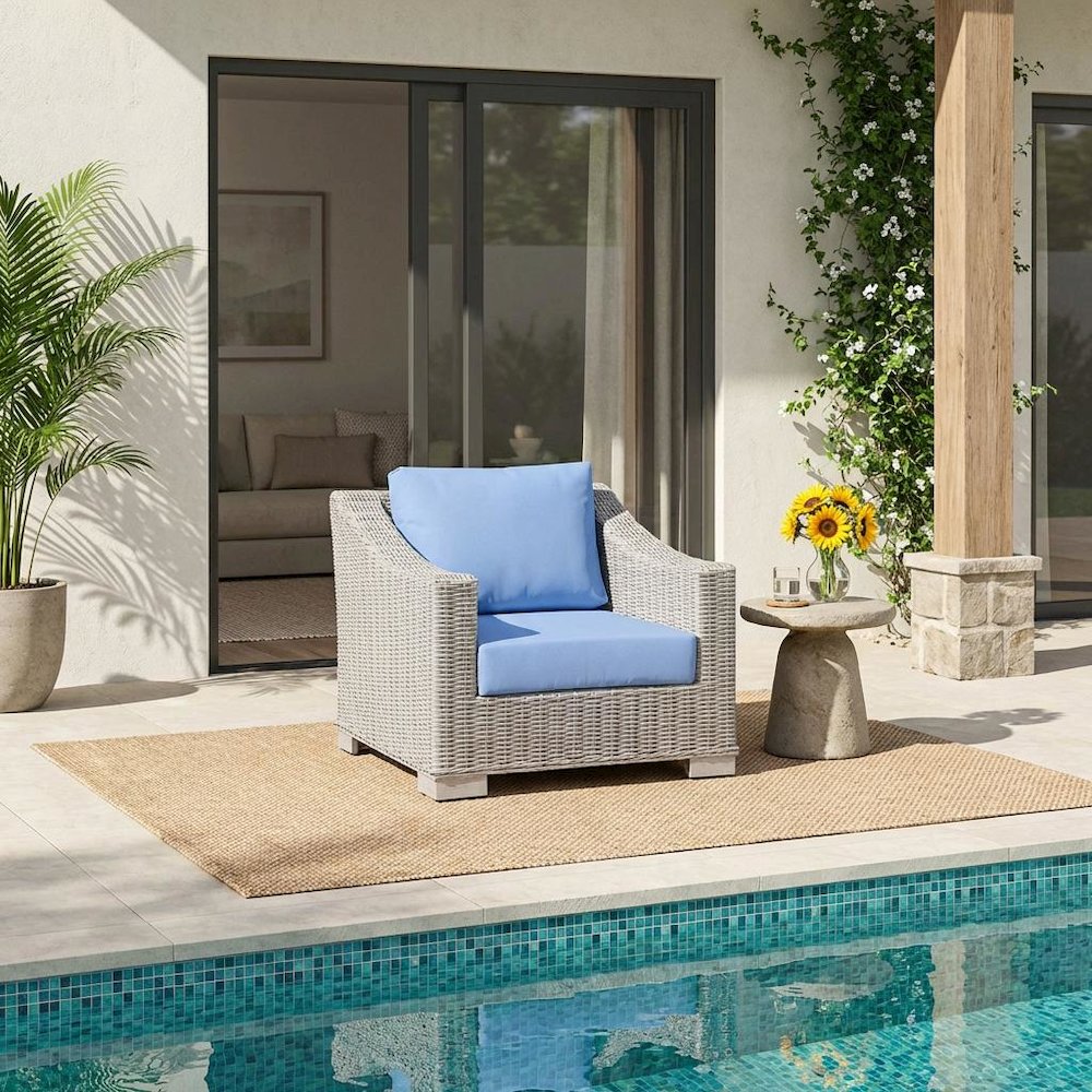 Outdoor Wicker Rattan Armchair For Patio Lounge Seating. Picture 2