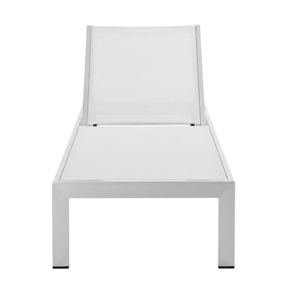 Set Of 2 Outdoor Aluminum Lounge Chairs With Cushioned Seats. Picture 4