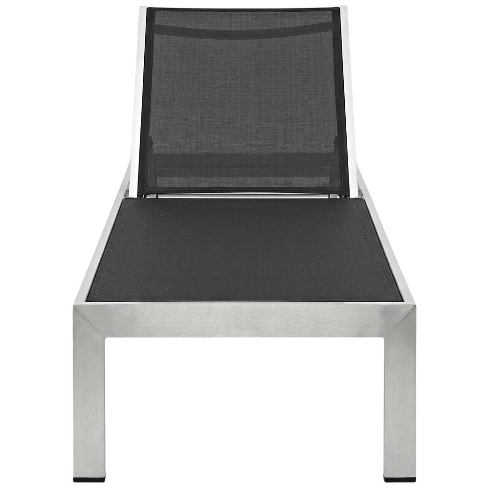 Outdoor Patio Aluminum Chaise With Comfortable Backrest And Stylish Design. Picture 4