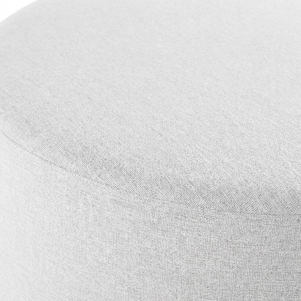 Woven Heathered Fabric Outdoor Ottoman In Neutral Tone For Patio Comfort. Picture 5