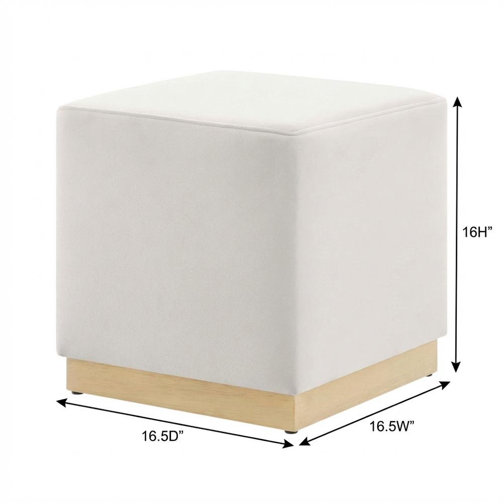 Velvet Upholstered Ottoman In Performance Fabric With Classic Design. Picture 7