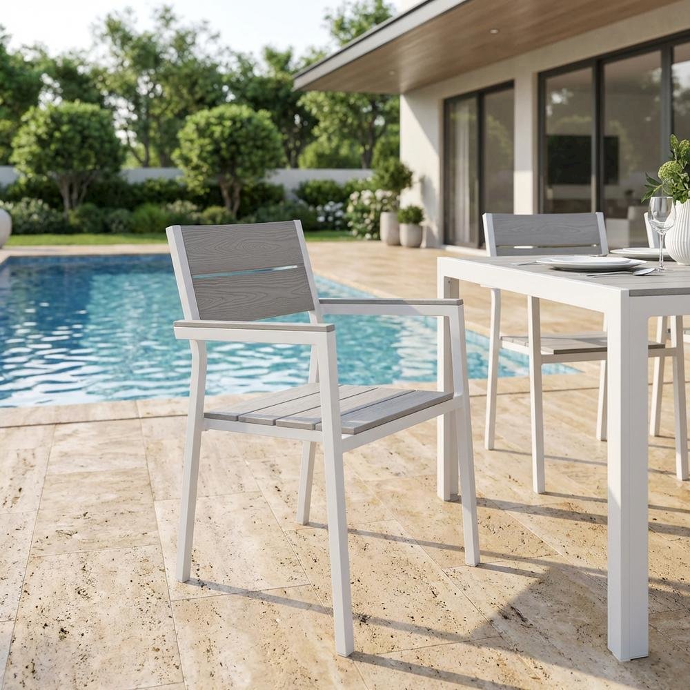 Outdoor Patio Armchair With Armrest And Stackable Design. Picture 3