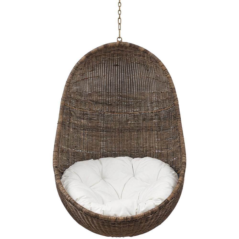 Relaxing outdoor swing chair with comfortable seating for patio use. Picture 4