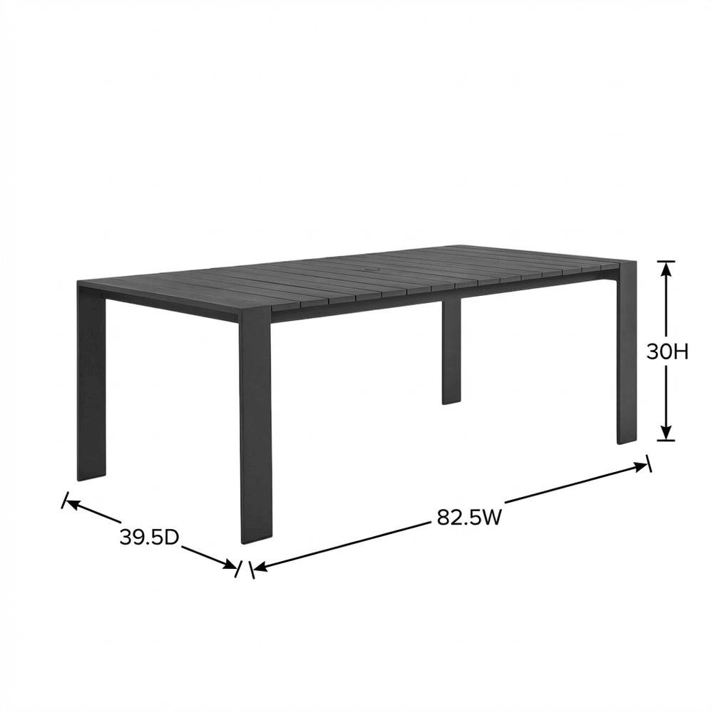 Outdoor Rectangular Table With Aluminum Frame For Patio Dining. Picture 7