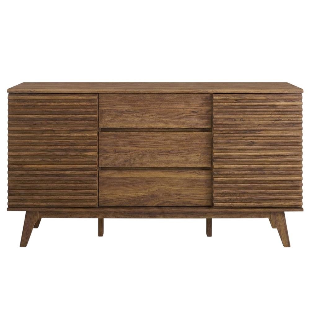 Wooden Sideboard Buffet Cabinet with Storage for Dining Room, Walnut. Picture 1