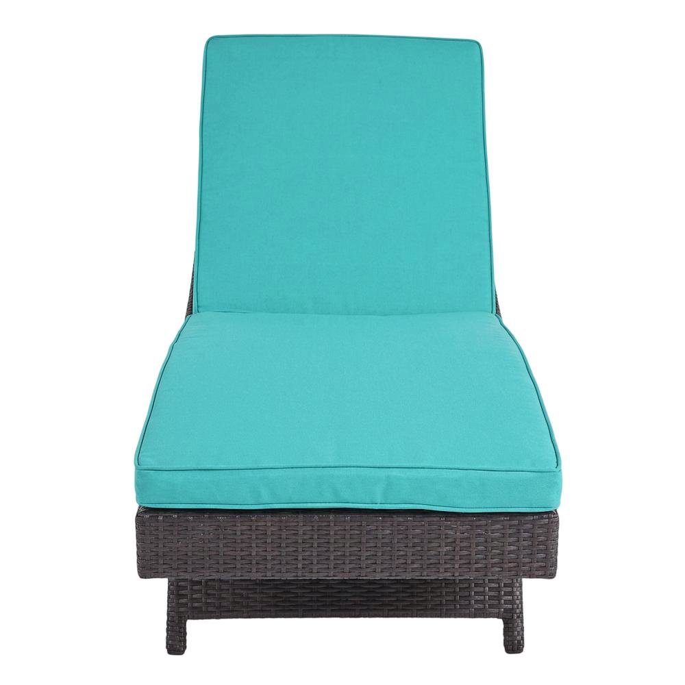 Outdoor Patio Chaise Set Of 2 With Cushioned Lounge Chairs For Garden, Backyard. Picture 4