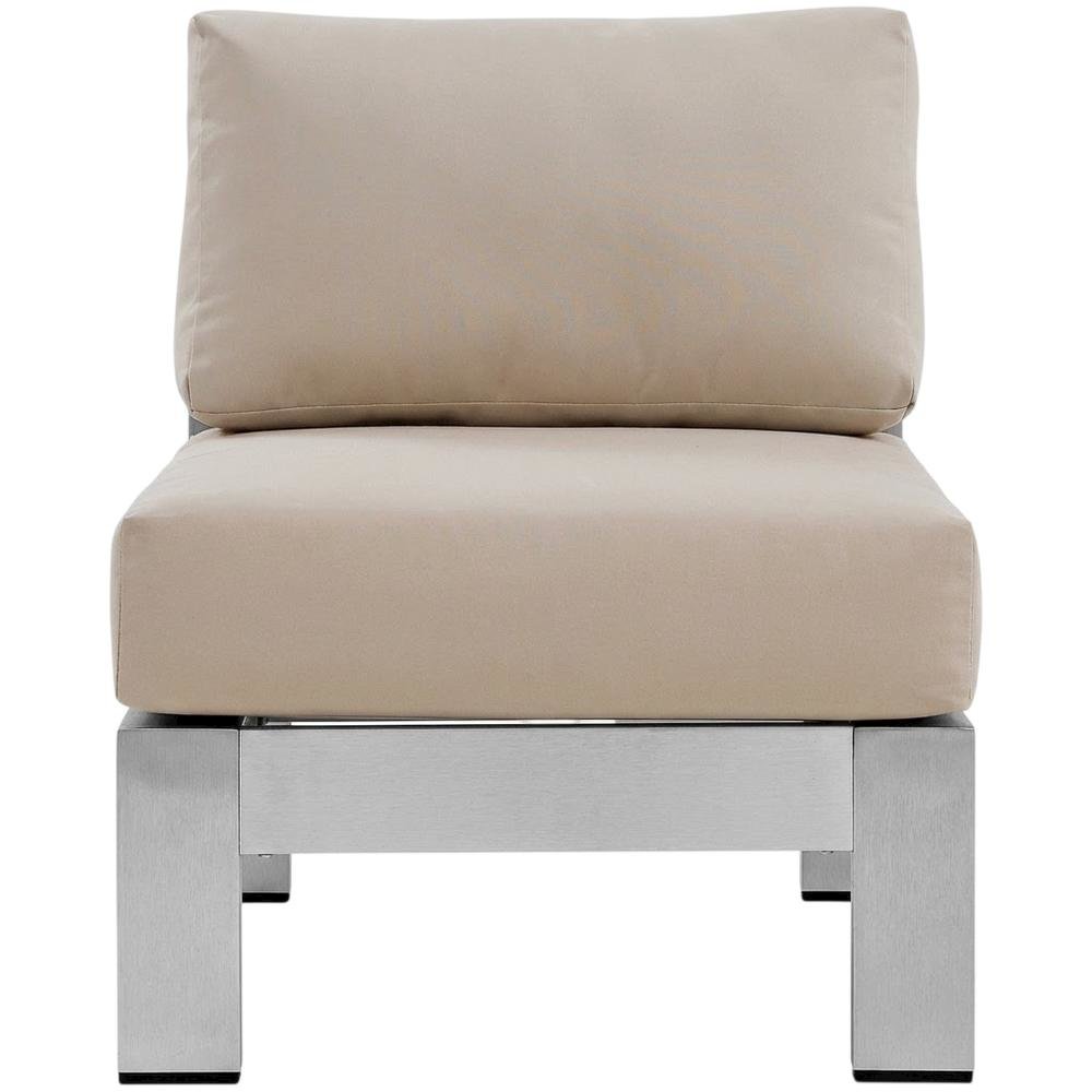 Aluminum Outdoor Lounge Chair With Armless Design And Weather-Resistant Finish. Picture 4