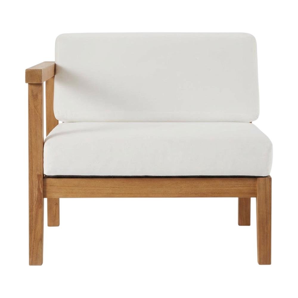 Outdoor Teak Wood Left-Arm Lounge Chair With Durable Construction. Picture 4