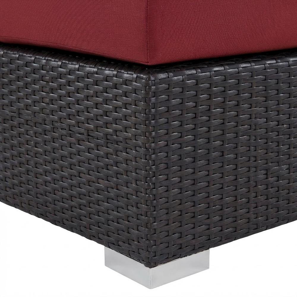 Outdoor Patio Armless Lounge Chair With Cushioned Back And Seat. Picture 6