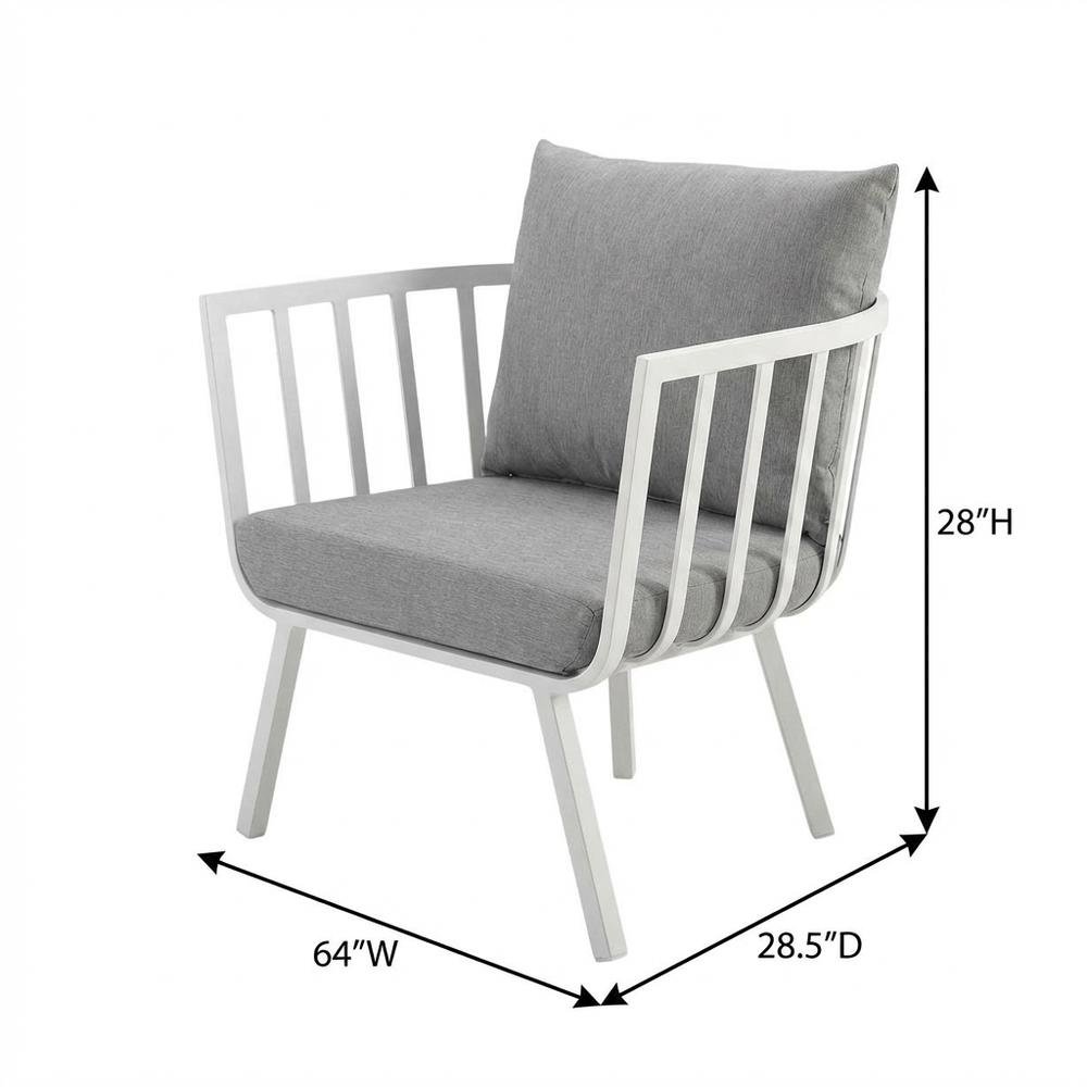 Aluminum Armchair Set Of 2 For Outdoor Lounge With Cushioned Seating. Picture 7