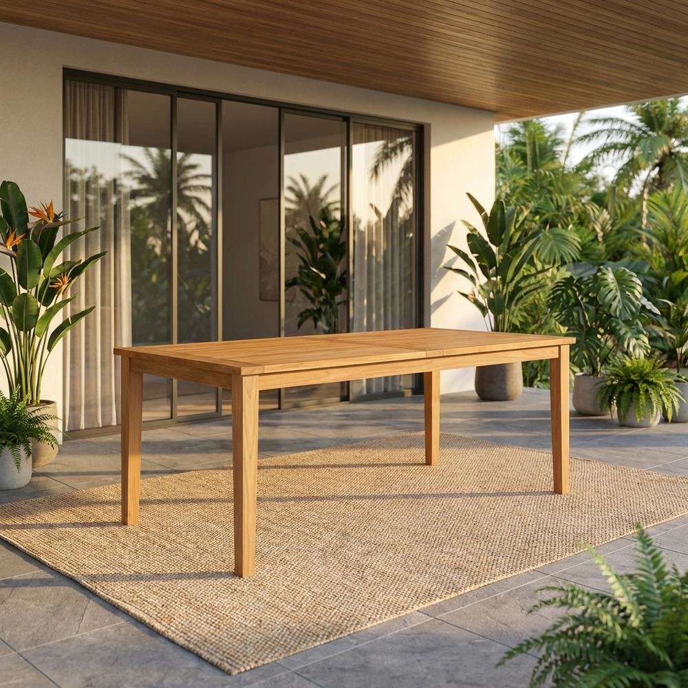 Teak Outdoor Patio Dining Table with Classic Design and Durable Construction. Picture 2