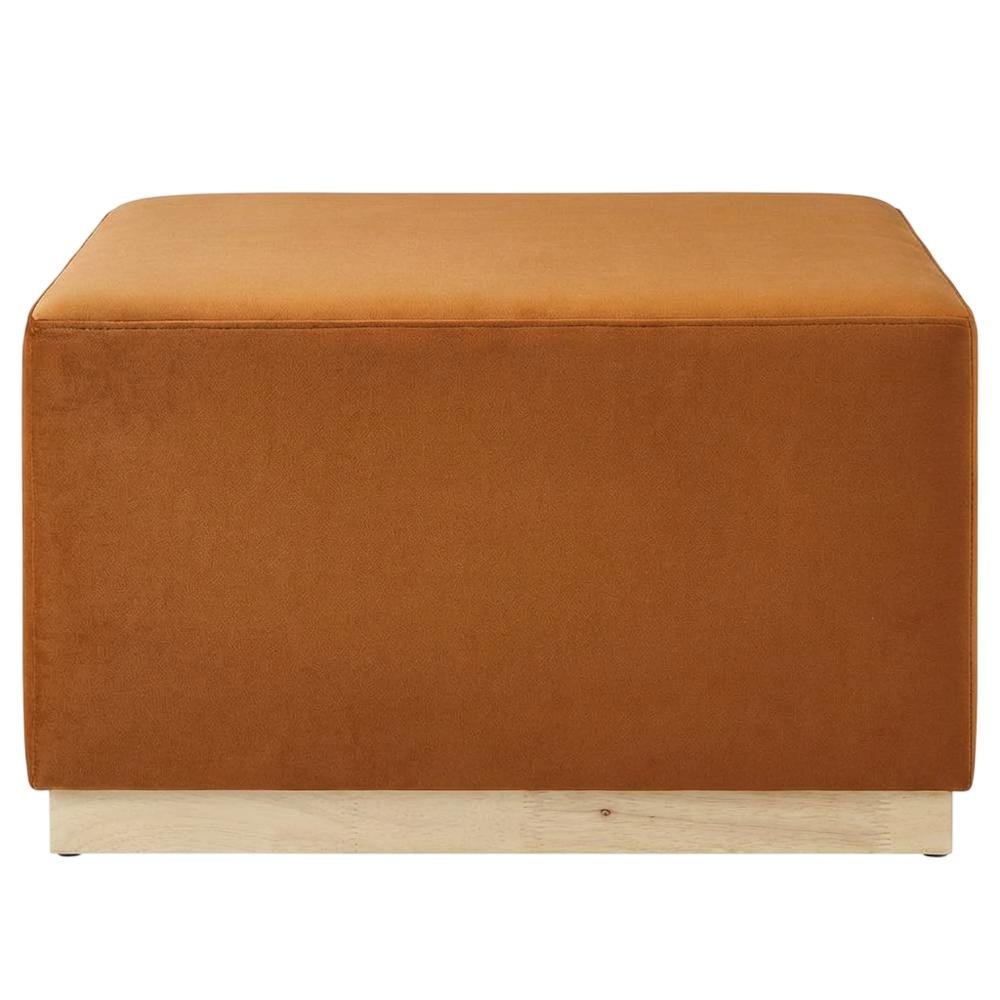 Square Performance Velvet Ottoman In Neutral Color, Outdoor Spaces, 28-Inch Size. Picture 4