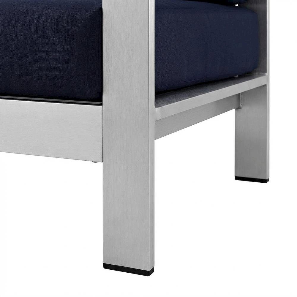 Outdoor Sectional Loveseat With Armrest, Aluminum Frame For Patio Lounging. Picture 6