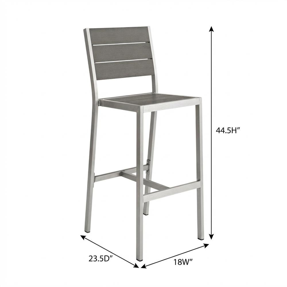 Aluminum Outdoor Bar Stool With Backrest And Lightweight Design. Picture 7