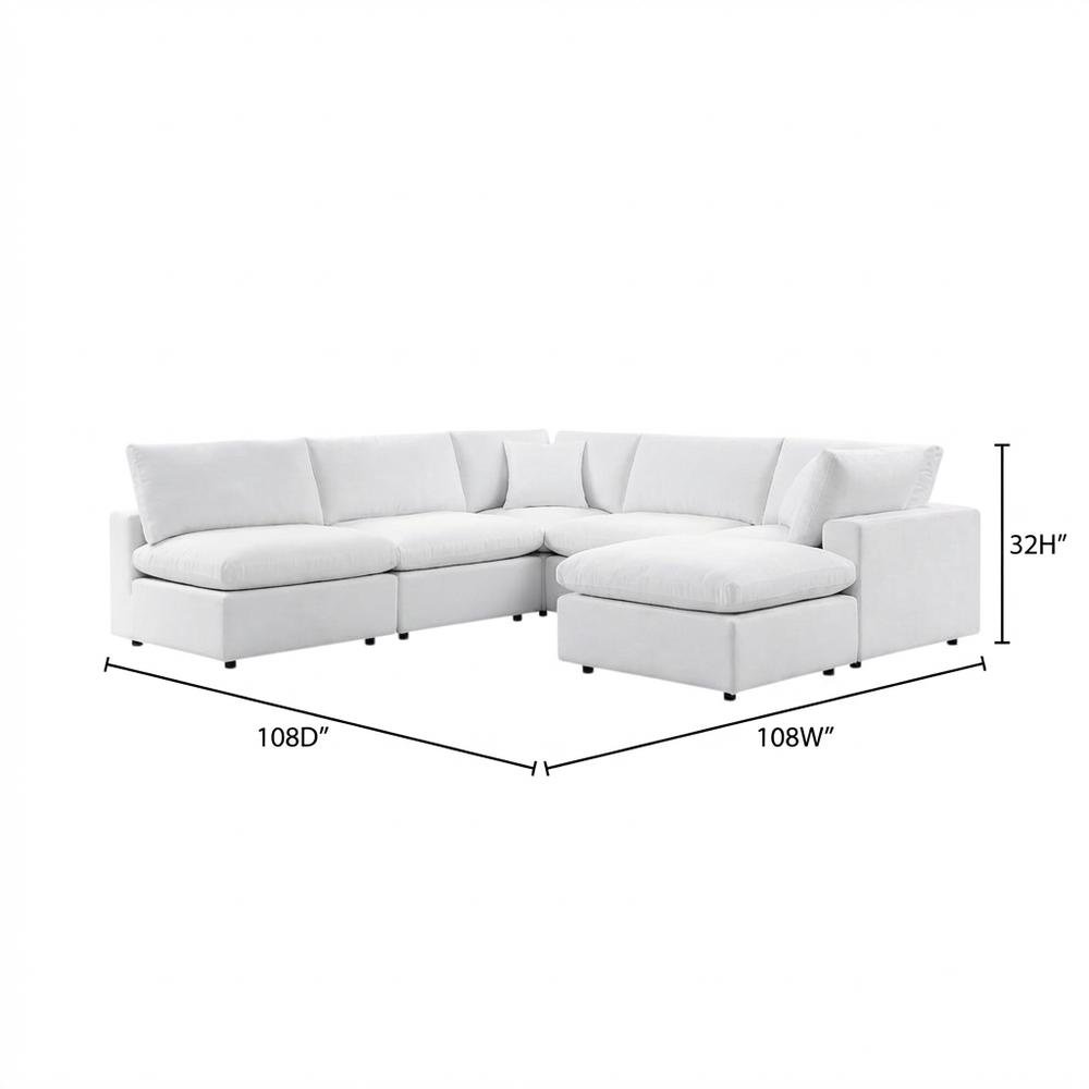 Modern outdoor sectional sofa set with cushions, 5-piece patio furniture. Picture 7