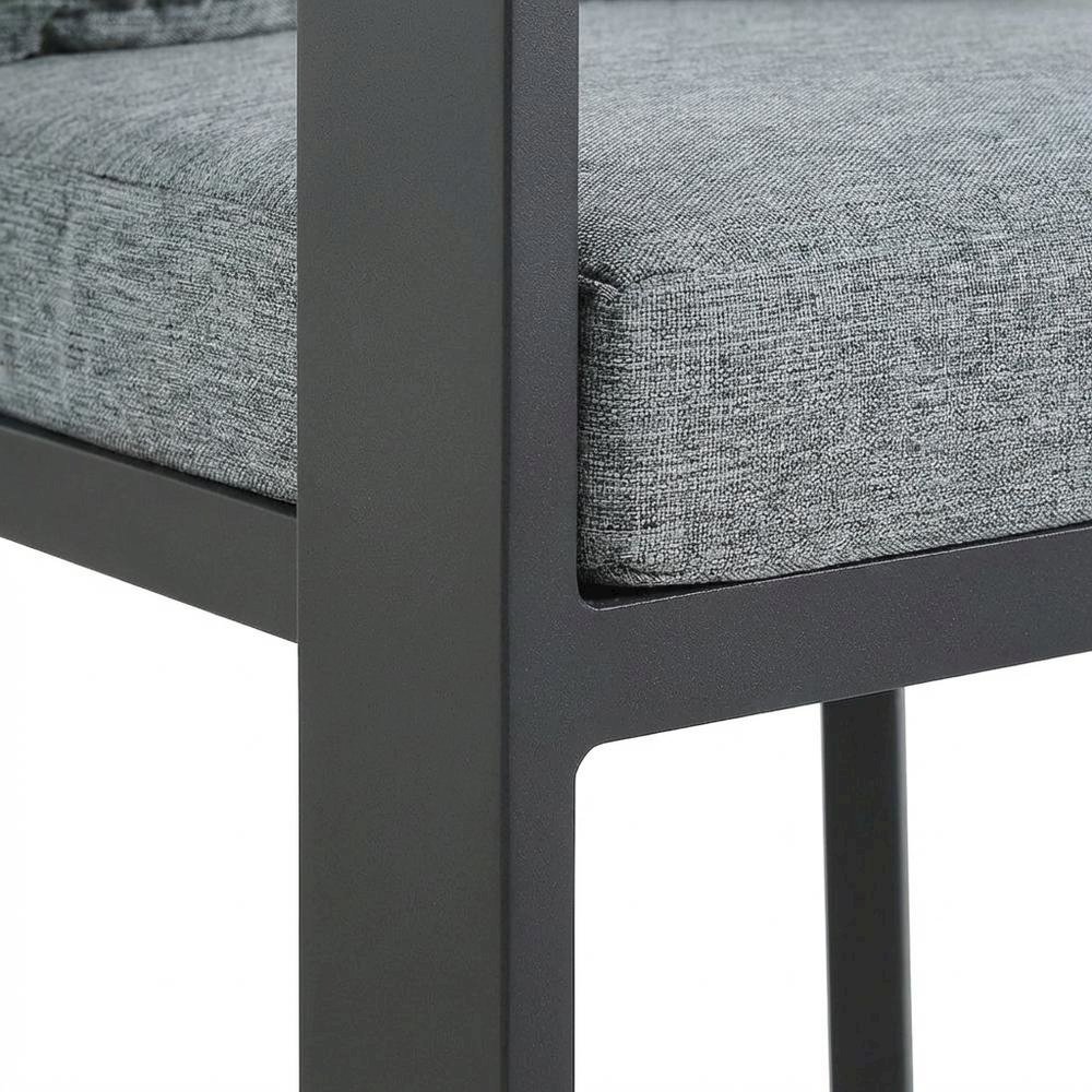 Aluminum Outdoor Dining Chair With Cushioned Seat And Elegant Design. Picture 6