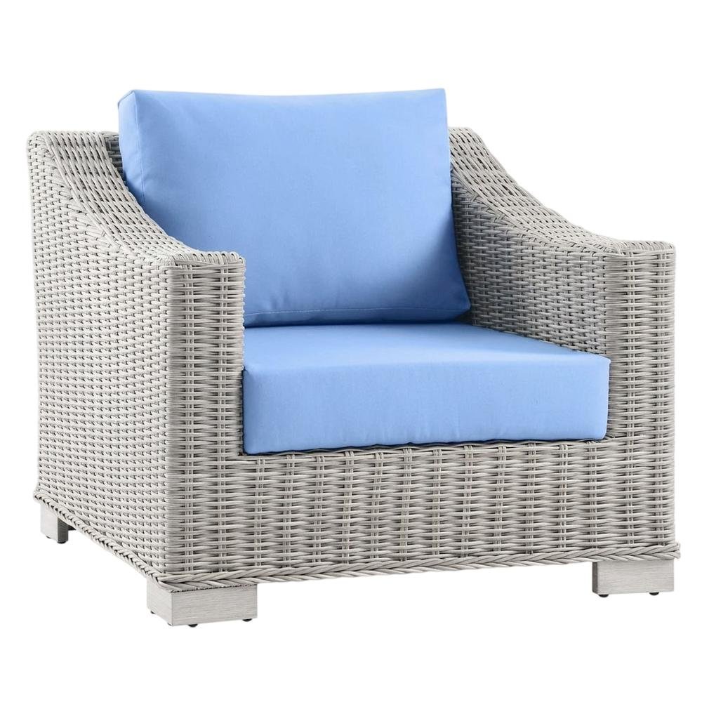 Outdoor Wicker Rattan Armchair For Patio Lounge Seating. Picture 1