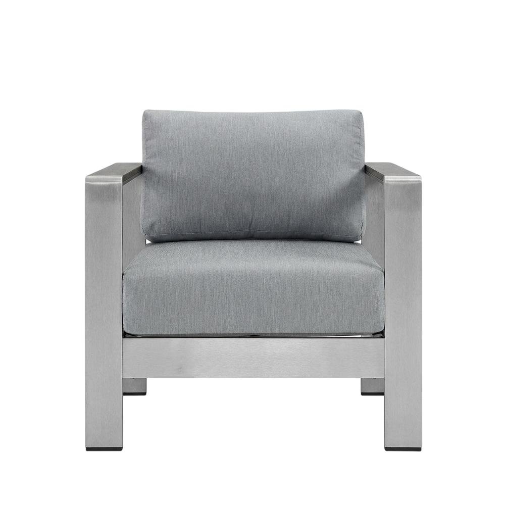 Aluminum Outdoor Lounge Set With Cushions And Backrest Support. Picture 4