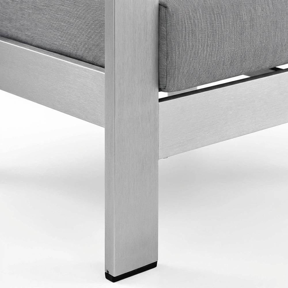 Aluminum Outdoor Lounge Armchair With Armrest And Sturdy Frame. Picture 6