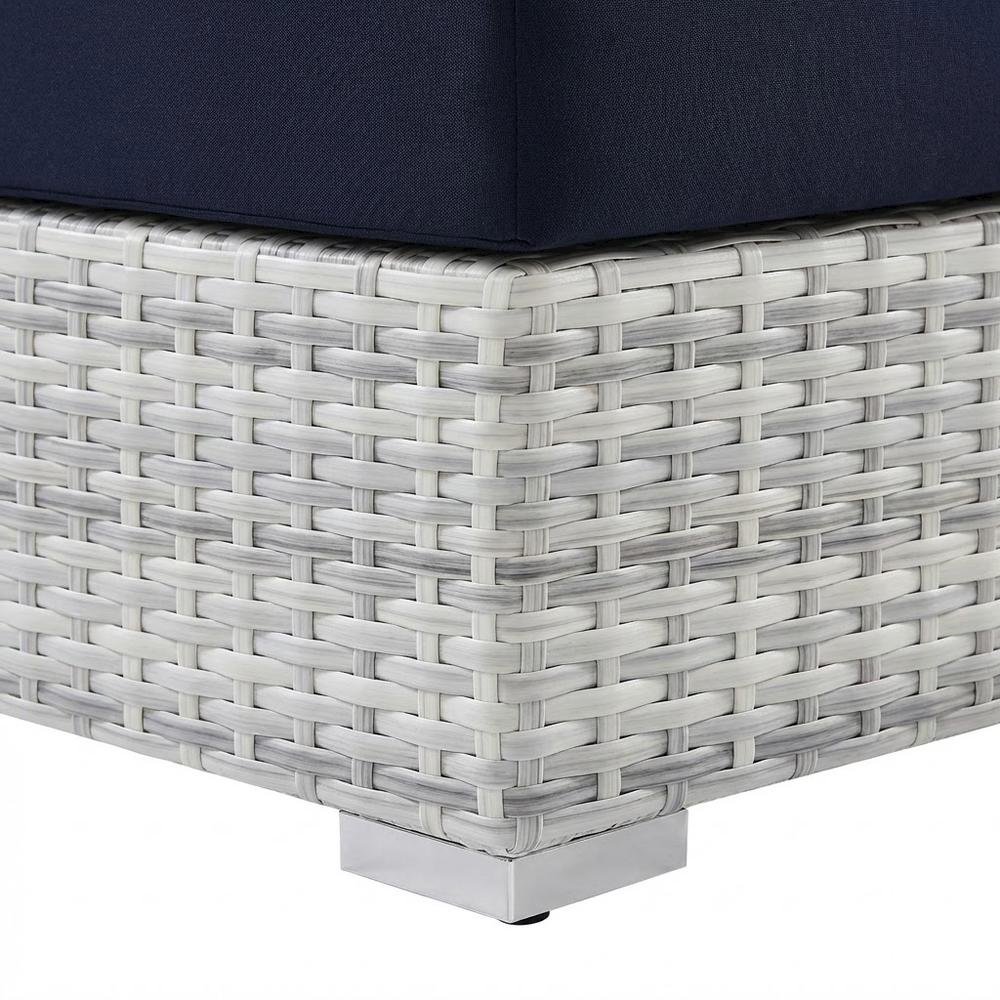 Outdoor Patio Armless Lounge Chair With Cushioned Seat, Weather-Resistant Frame. Picture 6