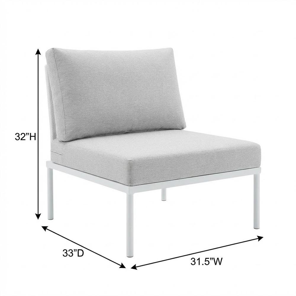 Outdoor Patio Aluminum Armless Lounge Chair With Sturdy Frame And Modern Design. Picture 7