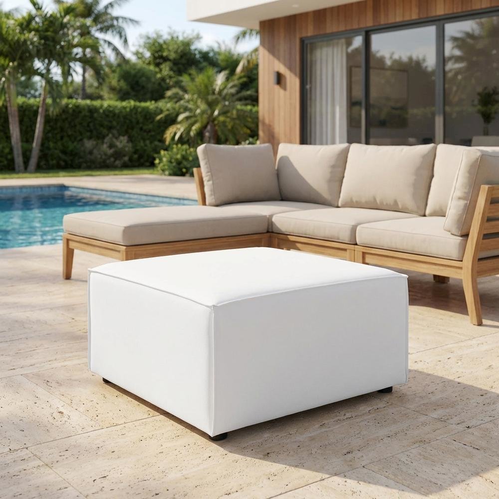 Outdoor Upholstered Sectional Sofa Ottoman for Patio Lounging. Picture 3