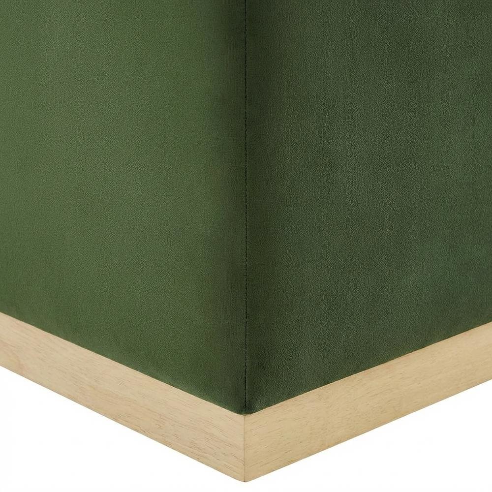 Square Performance Velvet Ottoman, Neutral Color, Plush Upholstery, Patio Spaces. Picture 6