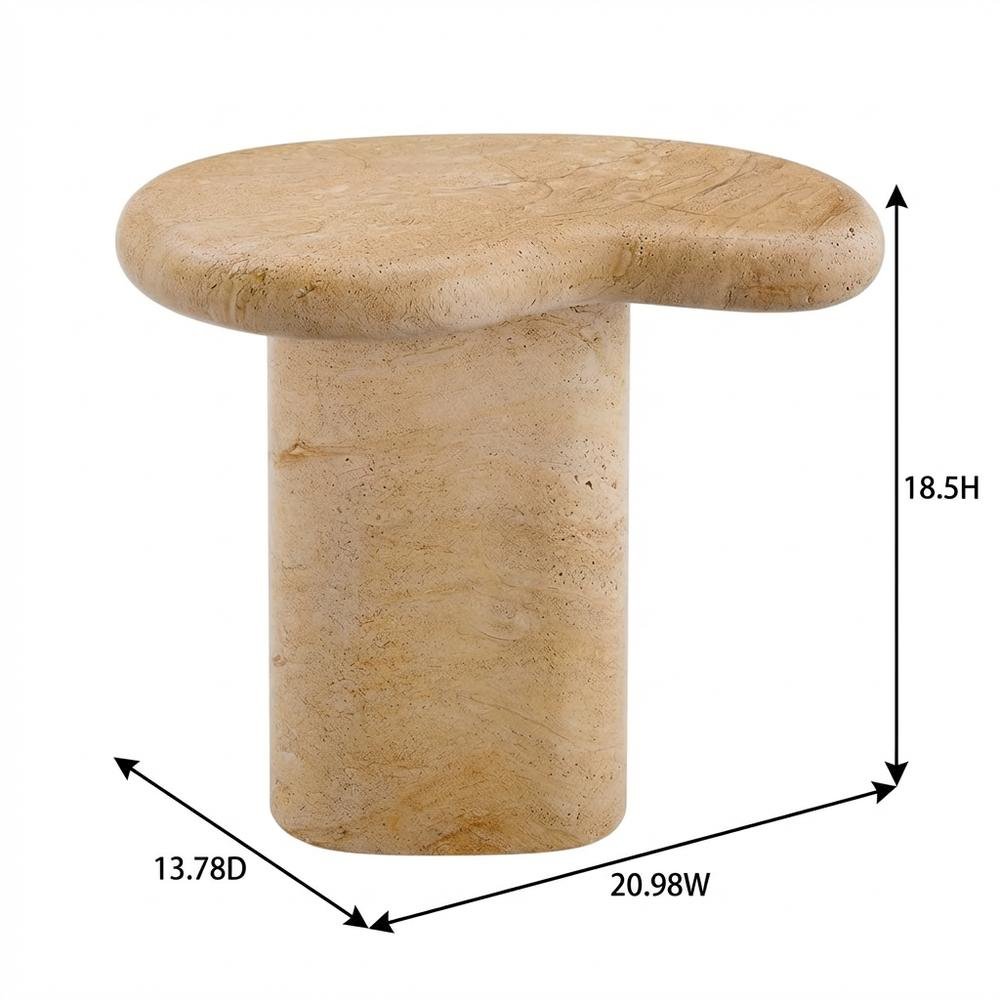 Outdoor Side Table, Textured Faux Surface, Neutral Finish, Indoor Or Outdoor Use. Picture 7