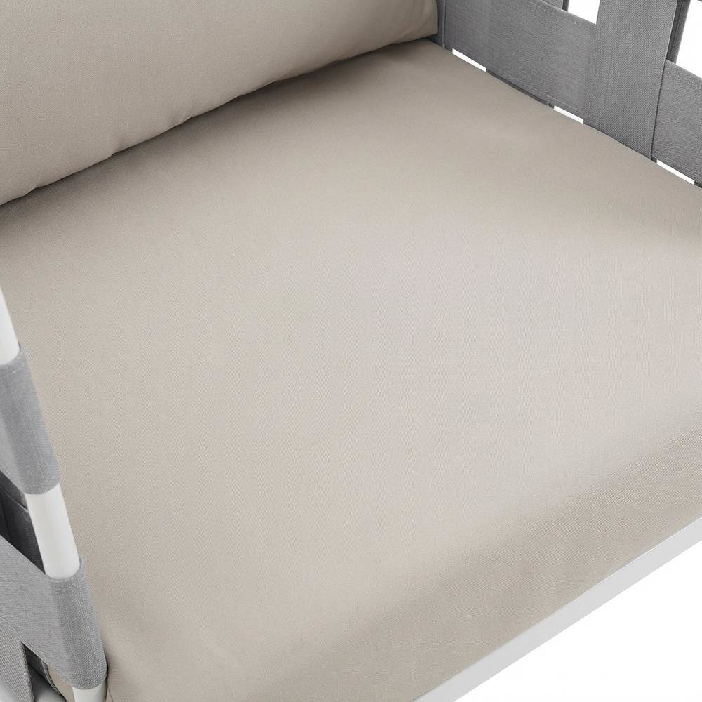 Outdoor Patio Aluminum Armchair With Weather-Resistant Frame And Cushioned Seat. Picture 5