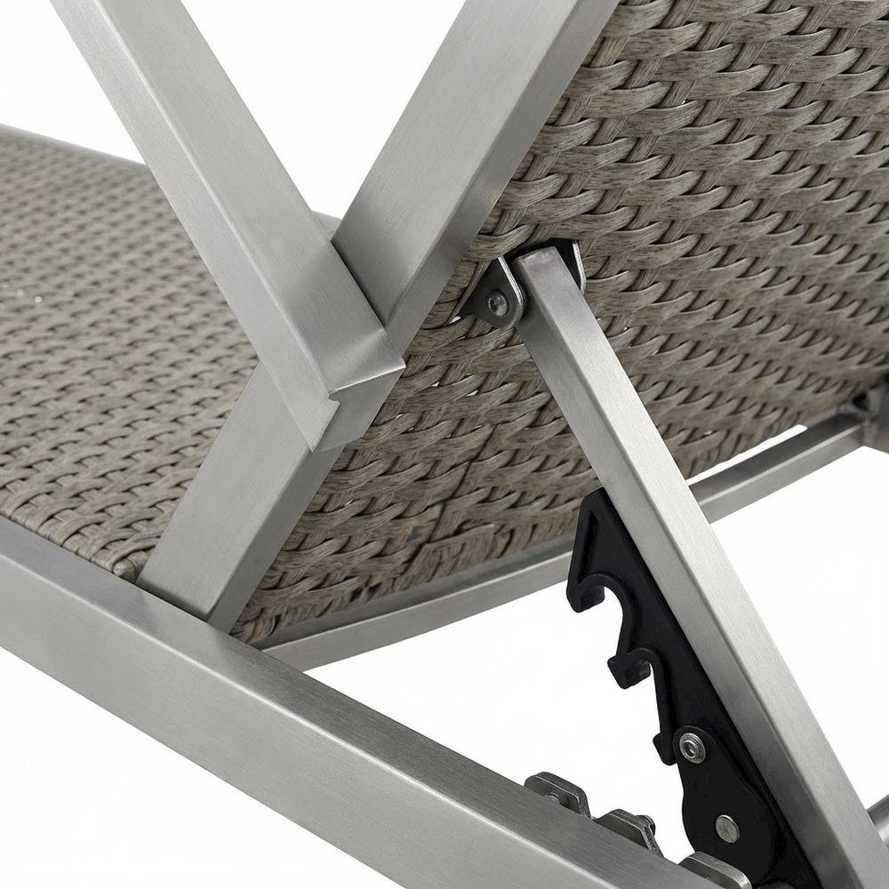 Aluminum Rattan Outdoor Lounge Chair With Adjustable Backrest. Picture 6
