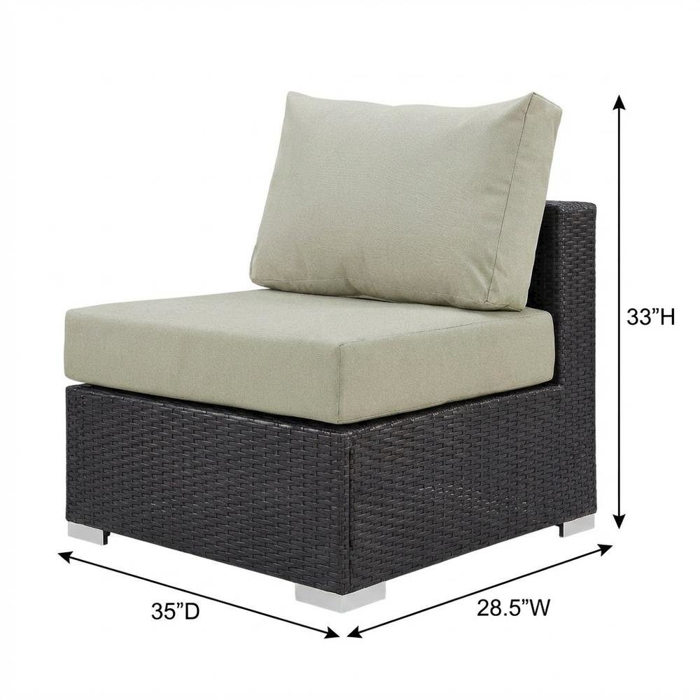 Outdoor Patio Armless Lounge Chair With Back And Seat Cushions. Picture 7