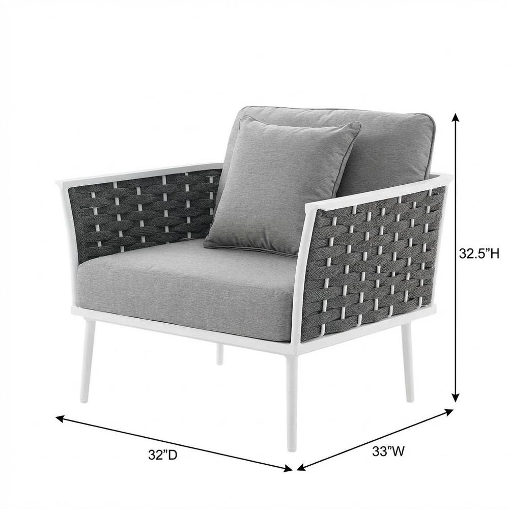 Outdoor Aluminum Lounge Chair With Right-Facing Armrest For Patio Relaxation. Picture 7